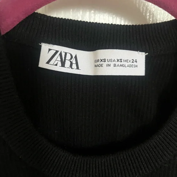 Zara Black and White Striped Knit Top - Picture 4 of 5